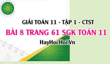 Giải bài 8 trang 61 Toán 11 tập 1 SGK Chân trời sáng tạo